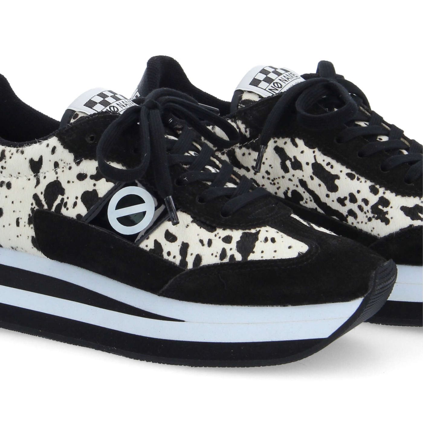 FLEX M JOGGER W - PRINT COW/SUEDE - BLANC/NOIR